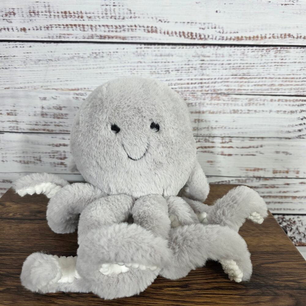 Lambs & Ivy Ocean Blue Plush Gray Octopus Stuffed Animal Toy